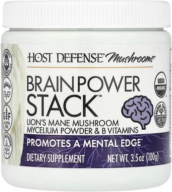 Host Defense, Mushrooms™, Brain Power Stack™, Brain Power Stack™, 100 g (3,5 oz.)