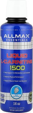 Thumbnail - ALLMAX, Flüssiges L-Carnitin 1500, blaue Himbeere, 473 ml (16 oz.)