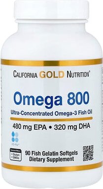 California Gold Nutrition, Omega 800 Ultra-Concentrated Omega-3 Fish Oil, Omega 800 ultrakonzentriertes Omega 3-Fischöl,...