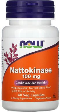 NOW Foods, Nattokinase, 100 mg, 60 pflanzliche Kapseln