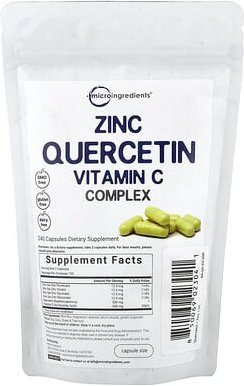 Micro Ingredients, Zinc Quercetin Vitamin C Complex, Zink-Quercetin-Vitamin-C-Komplex, 240 Kapseln