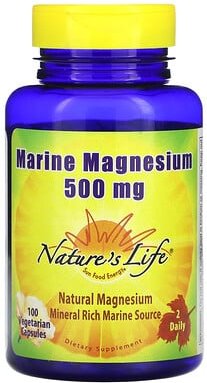 Nature's Life, Marine Magnesium, marines Magnesium, 100 pflanzliche Kapseln (250 mg pro Kapsel)
