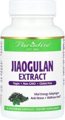 Paradise Herbs, Jiaogulan Extract, Jiaogulan-Extrakt, 60 pflanzliche Kapseln (250 mg pro Kapsel)