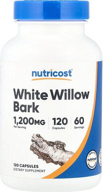 Thumbnail - Nutricost, White Willow Bark, Silberweidenrinde, 120 Kapseln (600 mg pro Kapsel)