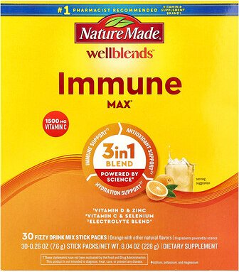 Nature Made, Wellblends™, Immune Max®, Orange, 30 Sticks, je 7,6 g (0,26 oz.).