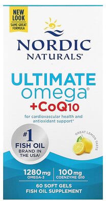 Thumbnail - Nordic Naturals, Ultimate Omega + CoQ10, Omega + CoQ10, Zitrone, 60 Weichkapseln