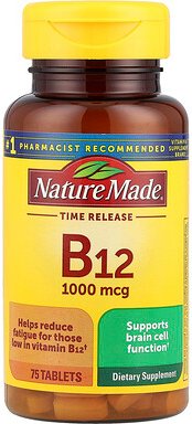 Nature Made, Vitamin B12, Time Release, Vitamin B12 mit zeitverzögerte Freisetzung, 75 Tabletten