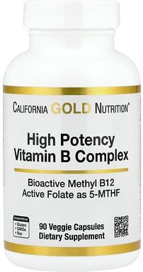 Thumbnail - California Gold Nutrition, High Potency Vitamin B Complex with Thiamin HCI, Niacin, Pantothenic Acid and Inosito, Vitami...