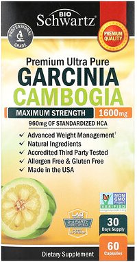 Thumbnail - BioSchwartz, Garcina Cambogia, Malabar-Tamarinde, maximale Stärke, 60 Kapseln (800 mg pro Kapsel)