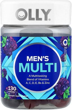 OLLY, Men's Multi Gummies, Multi-Fruchtgummis für Männer, Brombeere, 130 Fruchtgummis