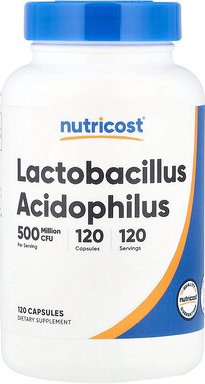 Nutricost, Lactobacillus acidophilus, Lactobacillus acidophilus, 50 mg (500 Millionen KBE), 120 Kapseln