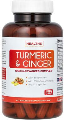 Healths Harmony, Turmeric and Ginger, Kurkuma und Ingwer, 90 Kapseln