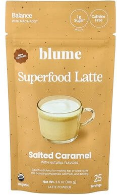 Blume, Superfood Latte, Superfood-Latte, gesalzenes Karamell, koffeinfrei, 100 g (3,5 oz.)