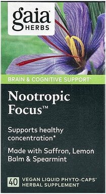Gaia Herbs, Nootropic Focus, 40 vegane flüssige Phyto-Kapseln