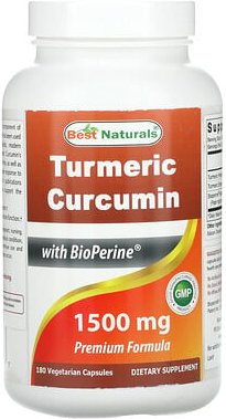 Best Naturals, Turmeric Curcumin, Kurkuma-Curcumin, 180 pflanzliche Kapseln