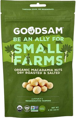 GoodSam, Organic Macadamia Nuts, trocken geröstete und gesalzene Bio-Macadamianüsse, trocken geröstet und gesalzen, 113 ...