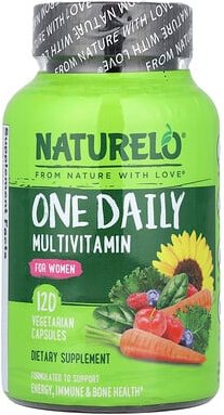 NATURELO, One Daily Multivitamin, For Women, tägliches Multivitamin für Frauen, 120 pflanzliche Kapseln