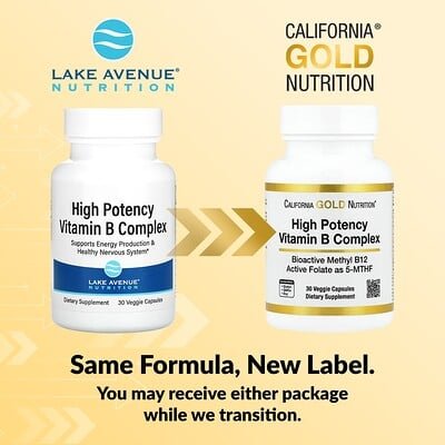 Thumbnail - California Gold Nutrition, High Potency Vitamin B Complex with Thiamin HCI, Niacin, Pantothenic Acid and Inosito, Vitami...