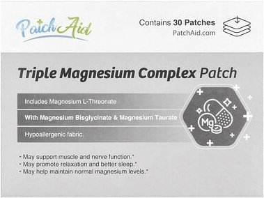PatchAid, Triple Magnesium Complex Patch, Pflaster mit dreifachem Magnesiumkomplex, 30 Pflaster