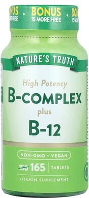 Thumbnail - Nature's Truth, B-Complex Plus B-12, hochwirksamer B-Komplex plus B12, 165 Tabletten
