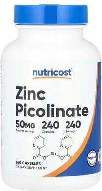 Nutricost, Zinkpicolinat, 50 mg, 240 Kapseln