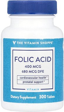 The Vitamin Shoppe, Folic Acid, Folsäure, 680 mcg DFE, 300 Tabletten