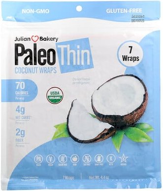 Julian Bakery, PaleoThin®, Coconut Wraps, Kokosnusswickel, 7 Wickel, 4,4 oz