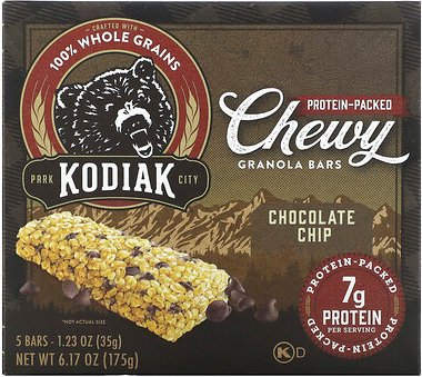 Kodiak Cakes, Chewy Müsliriegel, Chocolate Chip, 5 Riegel, je 35 g (1,23 oz.)