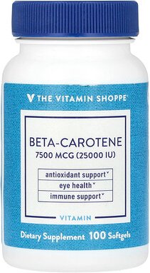 The Vitamin Shoppe, Beta-Carotin, 7.500 mcg (25.000 IU), 100 Weichkapseln
