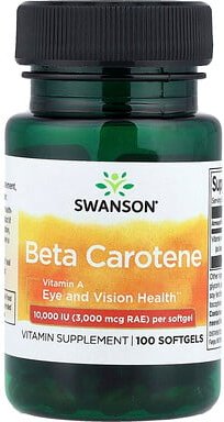Swanson, Betacarotine, 10.000 IU (3.000 mcg RAE), 100 Weichkapseln