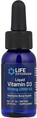Life Extension, Liquid Vitamin D3, flüssiges Vitamin D3, 50 mcg (2.000 IU), 29,57 ml(1 fl. oz.)