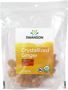 Swanson, Certified Organic Crystallized Ginger, kristallisierter Bio-Ingwer, 170 g (6 oz.)