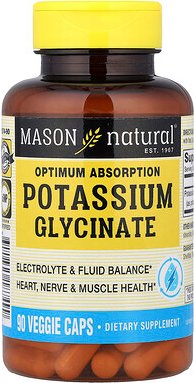 Mason Natural, Optimum Absorption Potassium Glycinate, Kaliumglycinat mit optimaler Absorption, 90 vegetarische Kapseln