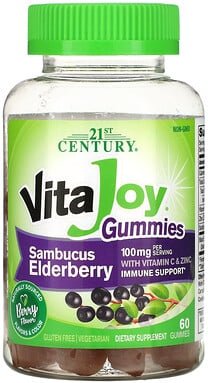 Thumbnail - 21st Century, VitaJoy® Sambucus Elderberry Gummies, Holunder-Fruchtgummis, 60 vegetarische Fruchtgummis