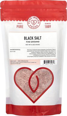 Pure Indian Foods, Black Salt, schwarzes Salz, fein gemahlen, 454 g (16 oz.)