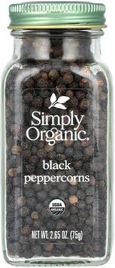 Simply Organic, Black Peppercorns, schwarze Pfefferkörner, 75 g (2,65 oz.)