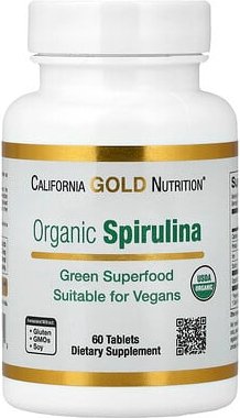 California Gold Nutrition, Organic Spirulina, Bio-Spirulina, 60 Tabletten (500 mg pro Tablette)