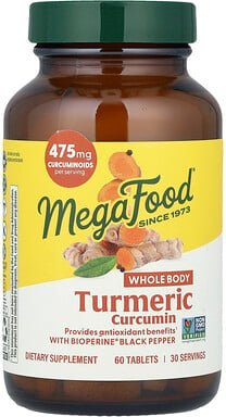 MegaFood, Turmeric Curcumin, Kurkuma-Curcumin, 60 Tabletten