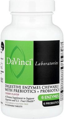 Thumbnail - DaVinci Laboratories, Digestive Enzymes Chewable With Prebiotics + Probiotics, Kautabletten mit Präbiotika + Probiotika,...