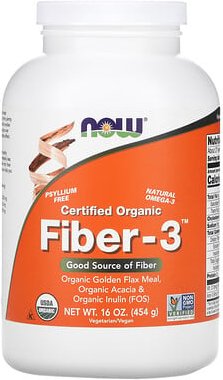 NOW Foods, Biologisches Pulver, Ballaststoff-3, 16 oz (454 g)