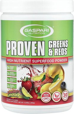 Gaspari Nutrition, Proven Greens & Reds, Erdbeerlimonade, 360 g (12,69 oz.)
