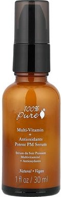 100% PURE, Multi-Vitamin + Antioxidants Potent PM Serum, Multivitamin + Antioxidantien, wirksames PM-Serum, 30 ml (1 fl....