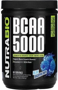 NutraBio, BCAA 5000, Blaue Himbeere, 444 g (0,98 lb.)