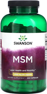 Swanson, MSM, 1.000 mg, 240 Kapseln