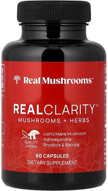Real Mushrooms, RealClarity™, Pilze + Kräuter, 60 Kapseln