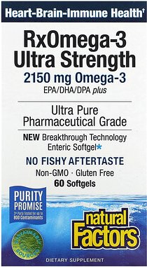 Natural Factors, RxOmega-3 Ultra Strength, 60 Weichkapseln (1.075 mg pro Weichkapsel)