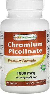 Best Naturals, Chrompicolinat, 1.000 mcg, 240 Tabletten