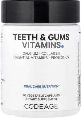 Codeage, Teeth & Gums Vitamins, Vitamine für Zähne und Zahnfleisch, 90 pflanzliche Kapseln