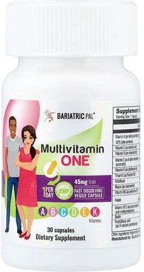 BariatricPal, Multivitamin One mit Eisen, 30 Kapseln