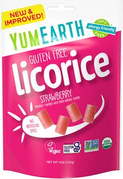 YumEarth, Gluten Free Licorice, glutenfreies Süßholz, Erdbeere, 142 g (5 oz.)